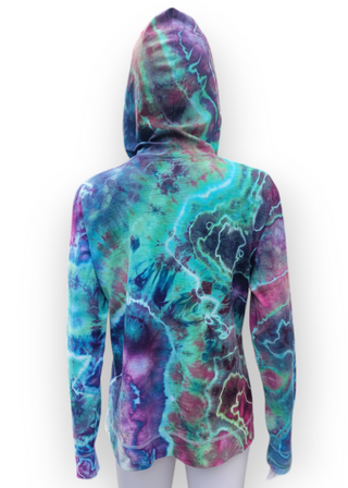 Women's Large Lightweight Tie-dye Zip-up Hoodie