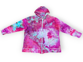 Women's 3XL Lightweight Zip-up Tie-dye Hoodie