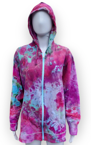 Women's 3XL Lightweight Zip-up Tie-dye Hoodie