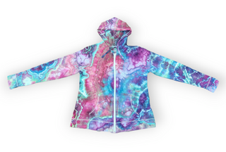 Women's Large Lightweight Tie-dye Zip-up Hoodie