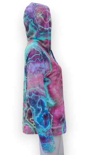 Women's Large Lightweight Tie-dye Zip-up Hoodie