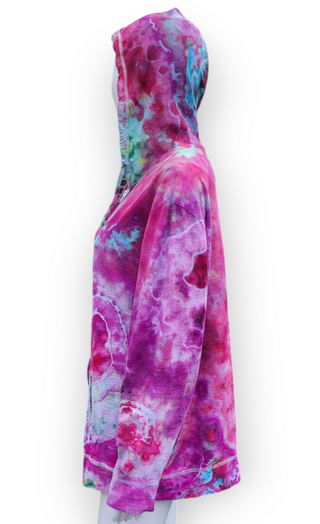 Women's 3XL Lightweight Zip-up Tie-dye Hoodie