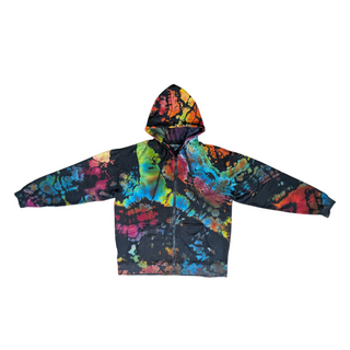 Men's Large Reverse Tie-dye Zip-up Hoodie