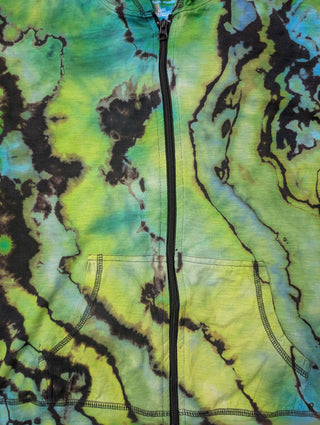 Women's Medium Reverse Tie-dye Lightweight Zip Up Hoodie