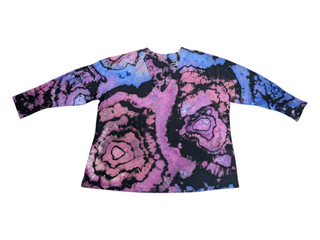 Women's 3XL Reverse Tie-dye Long Sleeve Top