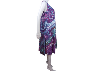 Women's XXL Flowy Tie-dye Sundress with Pockets