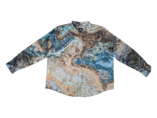 Men's 2XL Tie-dye Button-Down Shirt