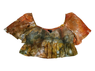 Women's Large Tie-dye Flowy Crop Top