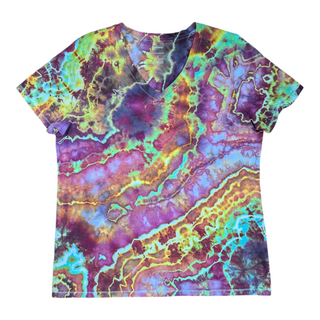 Women's Large Tie-dye V-Neck T-Shirt