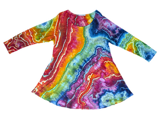 Women's 3XL Tie-dye Long Sleeve Flowy Dress