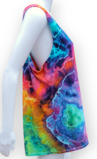 Women's XL Flowy Tie-dye Racerback Tank Top