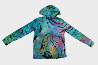 Youth Medium Geode Reverse Tie Dye Hoodie with Zipper