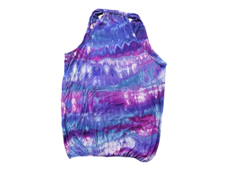 Women's Large Tie-dye Bubble Halter Tank Top