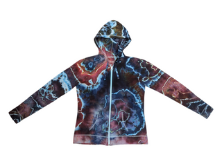 Women's Medium Tie-dye Lightweight Zip Up Hoodie