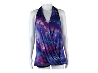 Women's Large Tie-dye Bubble Halter Tank Top