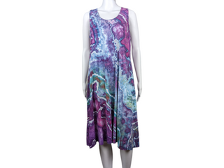 Women's XXL Flowy Tie-dye Sundress with Pockets