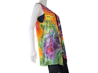 Women's Small Flowy Tie-dye Vest