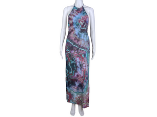 Women's Small Tie-dye Halter Top Maxi Dress