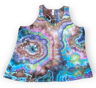 Women's 4XL Flowy Tie-dye Racerback Tank Top