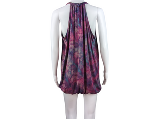 Women's Medium Tie-Dye Bubble Halter Tank Top