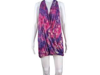 Women's XL Tie-dye Bubble Halter Tank Top