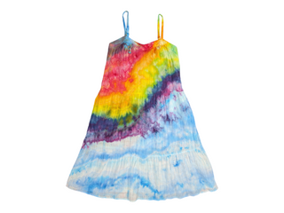Women's Large Tie-dye Long Flowy Rainbow Dress