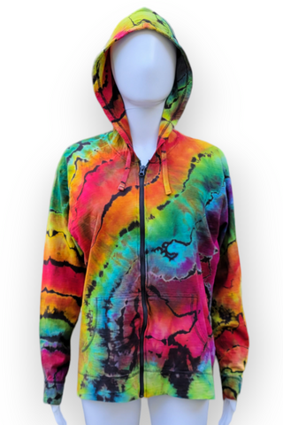 Women's Large Reverse-dyed Lightweight Zipup Hoodie