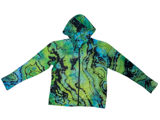 Women's Medium Reverse Tie-dye Lightweight Zip Up Hoodie
