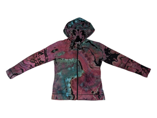 Women's Small Tie-dye Lightweight Zip-6 Hoodie