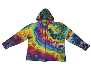 Women's XL Reverse Tie-dye Lightweight Zip-up Hoodie