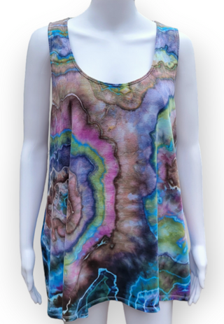 Women's 4XL Flowy Tie-dye Racerback Tank Top