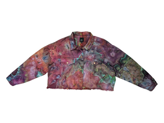 Women's Medium Tie-dye Crop Jean Jacket