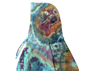 Women's XXL Reverse Tie-dye Buffalo Pullover Hoodie