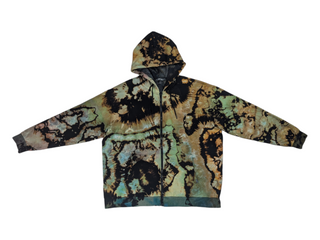 Men's XXL Reversed Tie-dye Zip-up Hoodie