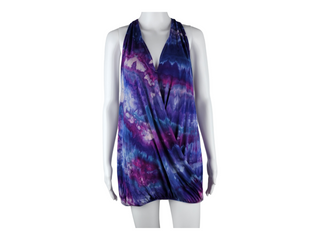 Women's Large Tie-dye Bubble Halter Tank Top