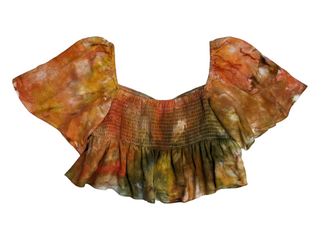 Women's Large Tie-dye Flowy Crop Top