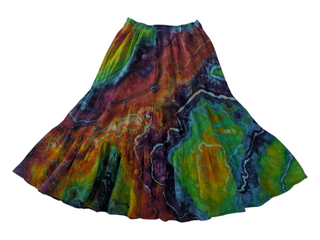 Women's XL Reversed Tie-dye Flowy Skirt