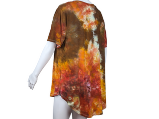 Women's Large Tie-dye V-Neck T-Shirt