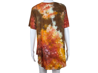 Women's Large Tie-dye V-Neck T-Shirt