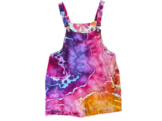 Women's Large Tie-dye Overall Shorts