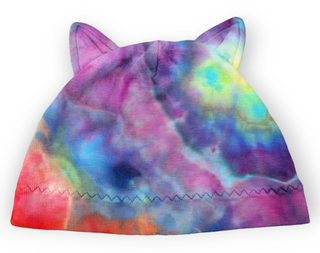 Unisex Tie-dye Cat Ear Beanie Size Large