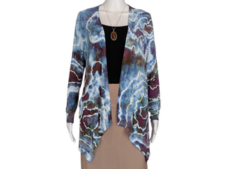 Women's Small Tie-dye Flowy Cardigan Top