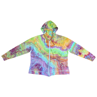 Women's XXL Tie-dye Lightweight Zip-Up Hoodie