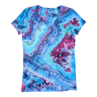 Women's XL Tie-dye V-Neck T-Shirt