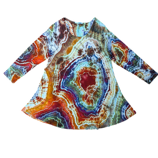 Women's 4XL Tie-dye Long-sleeve Dress