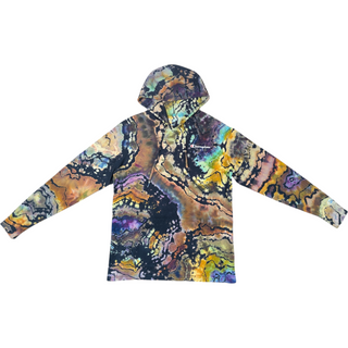 Men's Medium Reversed Tie-dye Hooded Long-sleeve Tee
