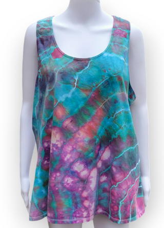 Women's 3XL Tie-dye Flowy Racerback Tank Top