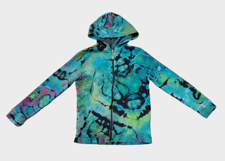 Youth Medium Geode Reverse Tie Dye Hoodie with Zipper