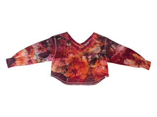 Women's XL Tie-dye Off Shoulder V-Neck Top