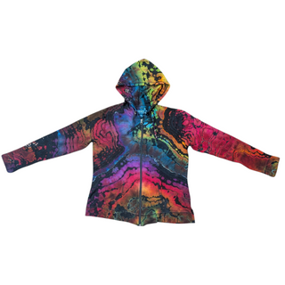 Women's Medium Reverse Tie-dye Lightweight Zip-up Hoodie